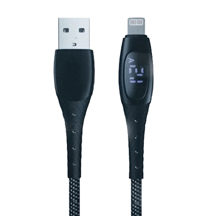 کابل لایتنینگ کیو سی وای با نمایشگر ولتاژ