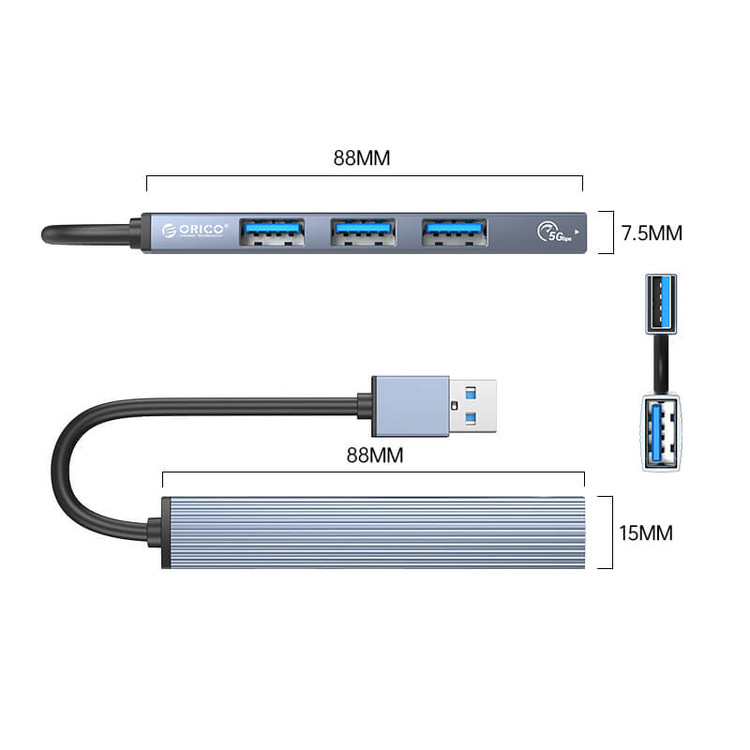 هاب یو اس بی ۴ پورت اوریکو مدل AH-A13