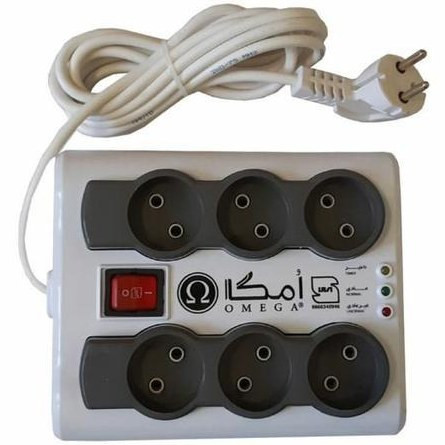 محافظ برق امگا 6 خانه سیم دار یک متری